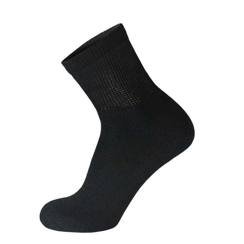 Brooklyn Socks 12 Pack of Premium Diabetic Cotton Quarter Length Athletic Sport Ankle Socks (Black, 10-13) - Image 3